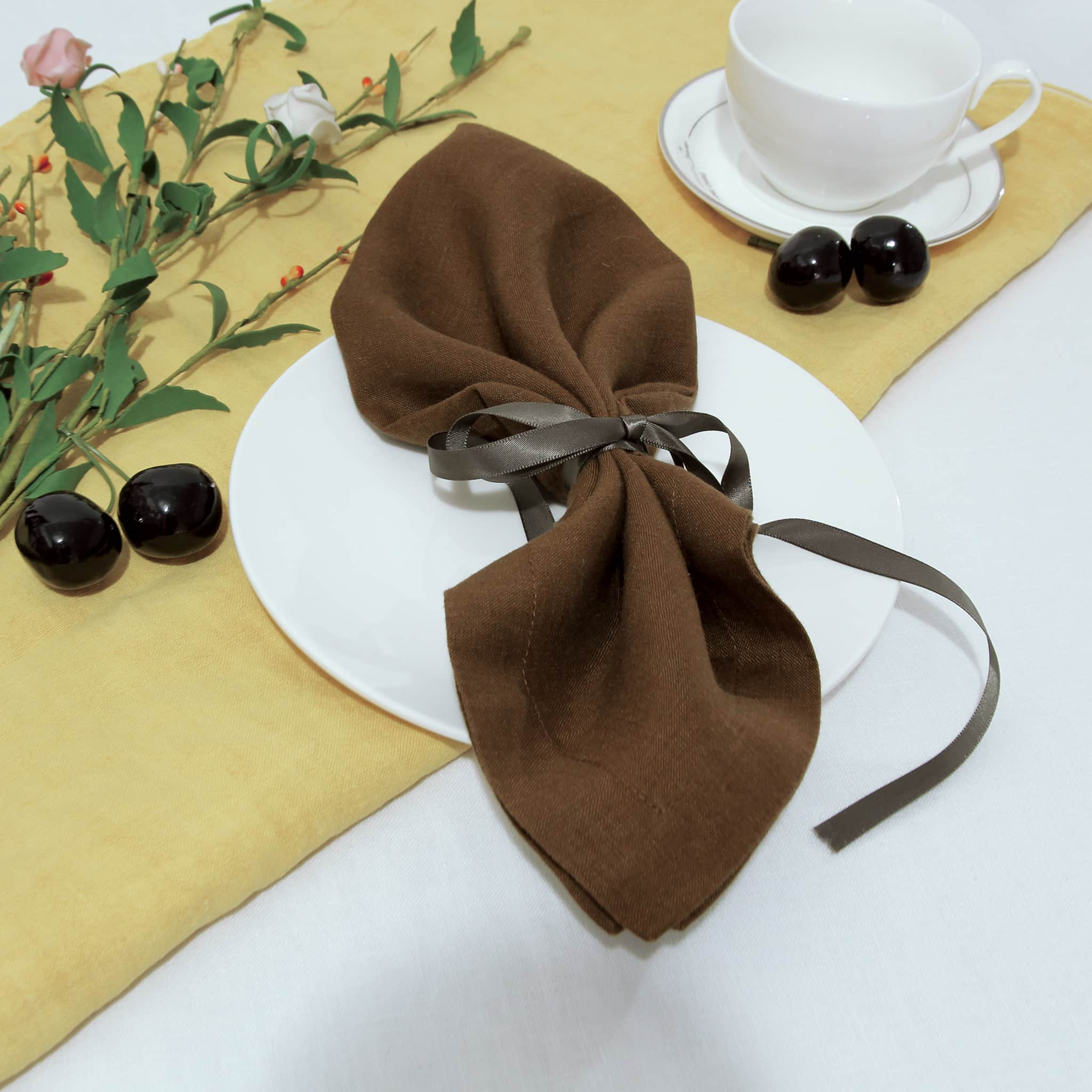 Pure Linen Napkins Brown - Linen Time - 2#color_Brown