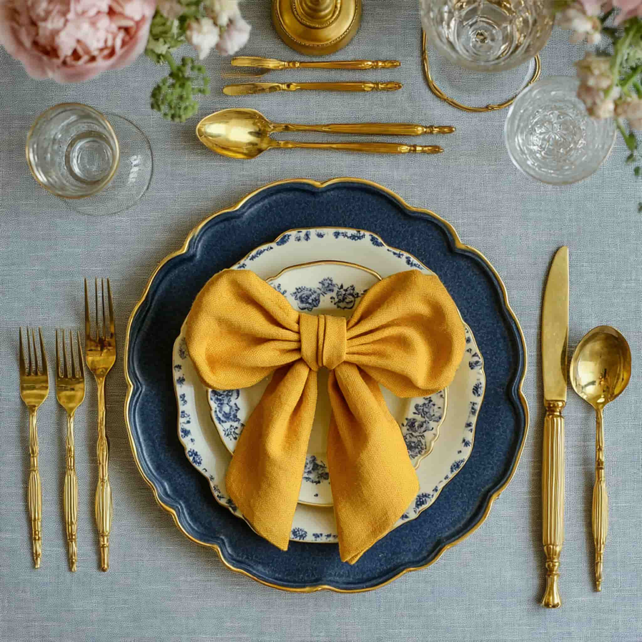  Pure Linen Napkins in Ginger - Linen Times - Image 3#color_Ginger