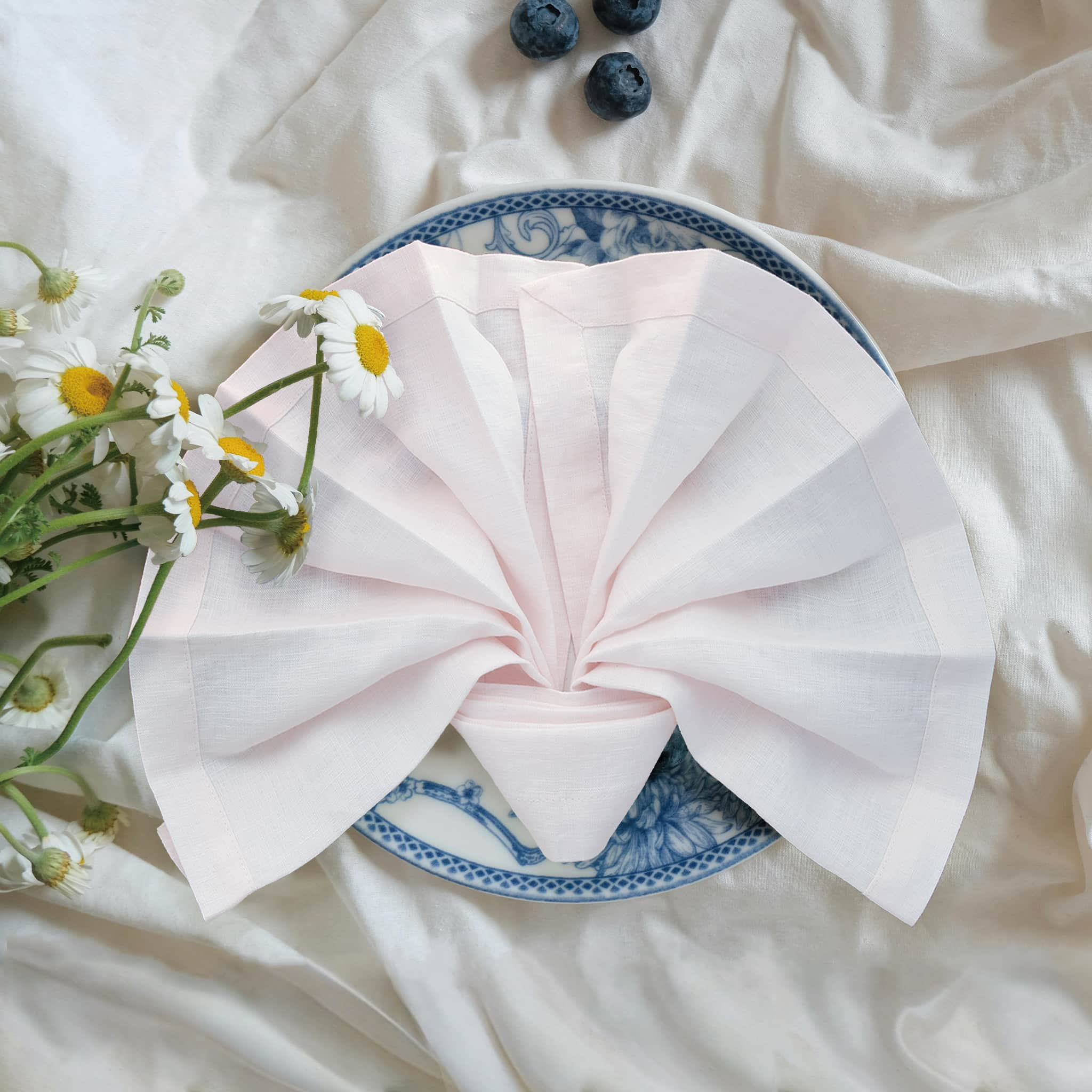 Pure Linen Napkins Pinkish White - Linen Time-1#color_Pinkish White