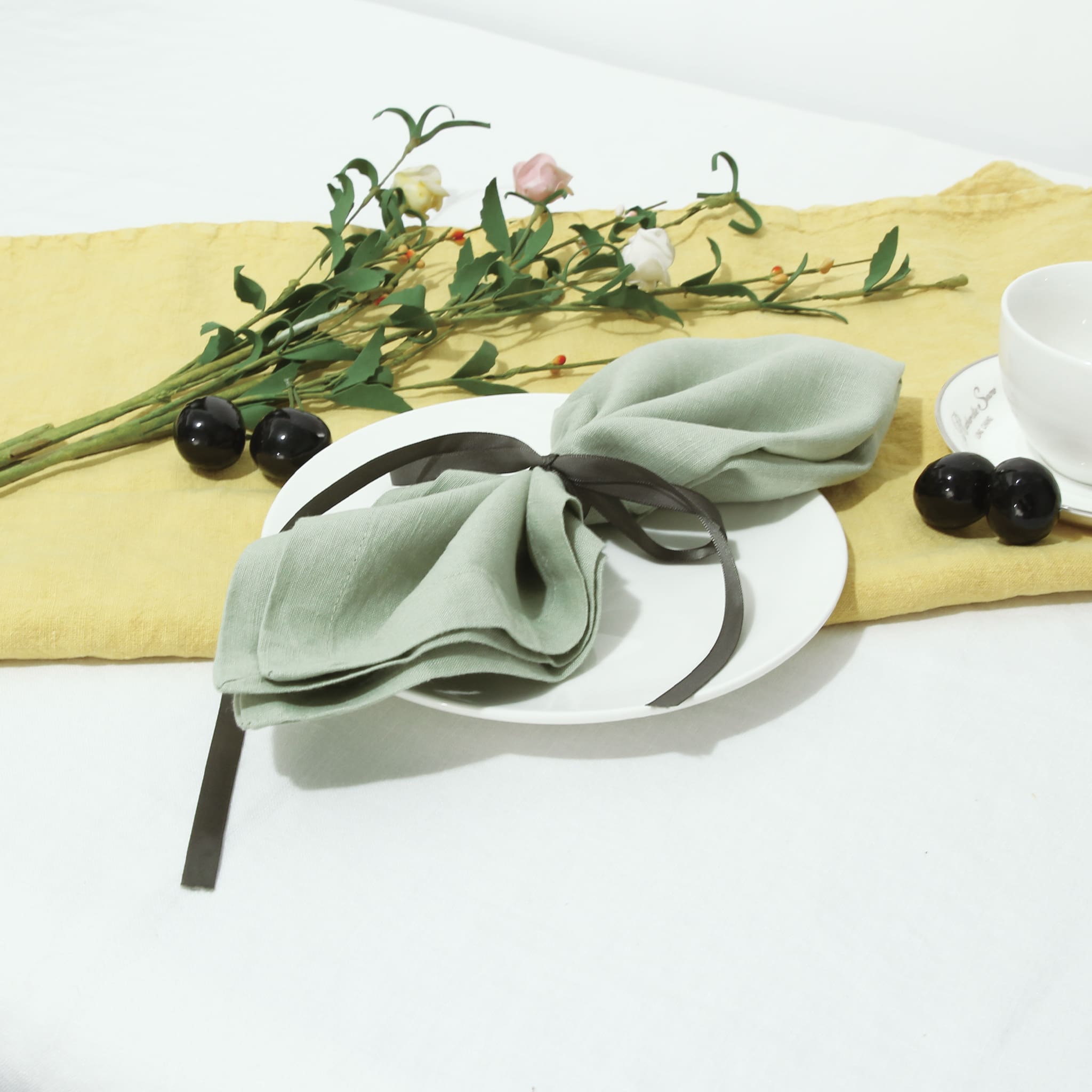 Pure Linen Napkins Sage Green - Linen Time#color_Sage Green