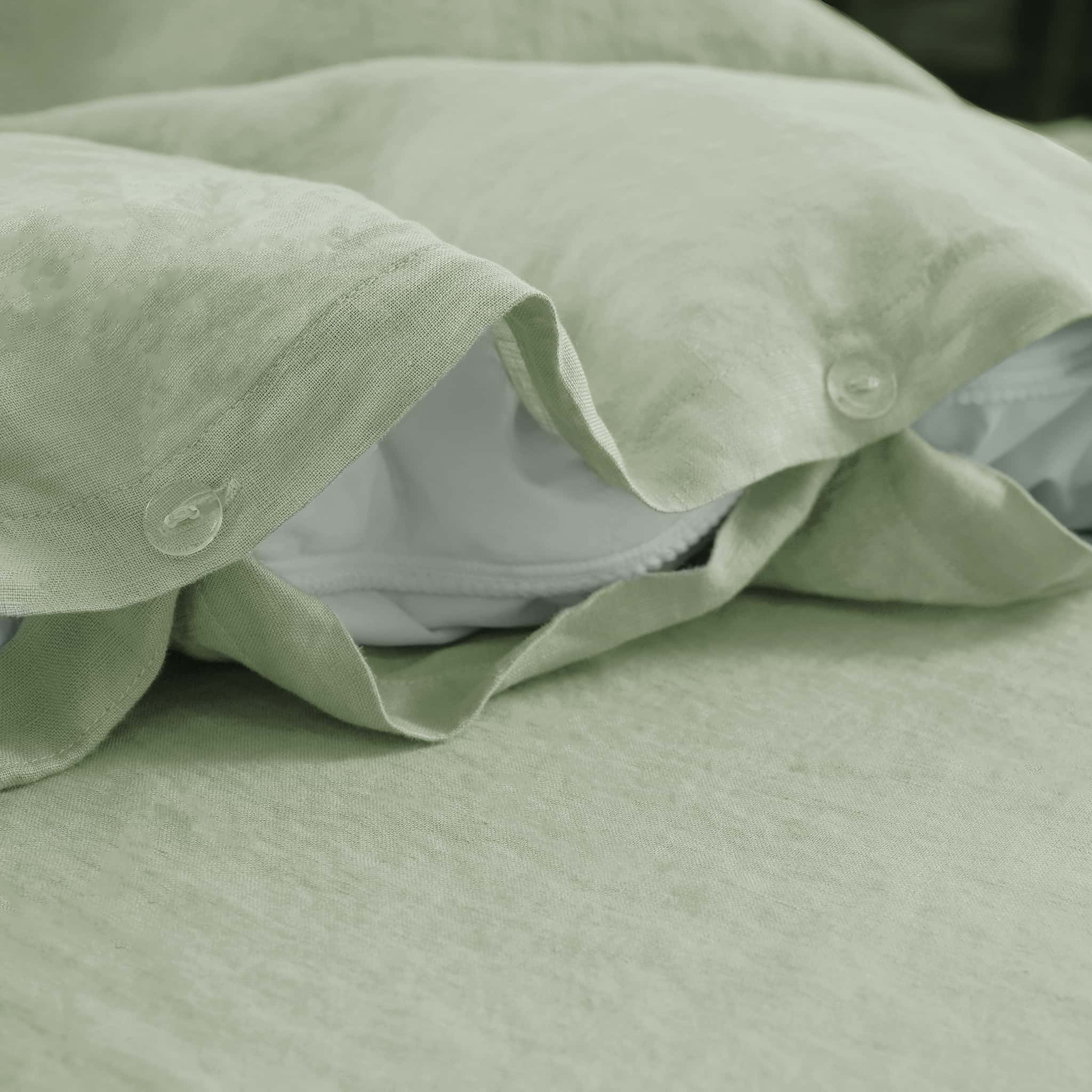 Sage Green Linen Duvet Cover - Linen Times