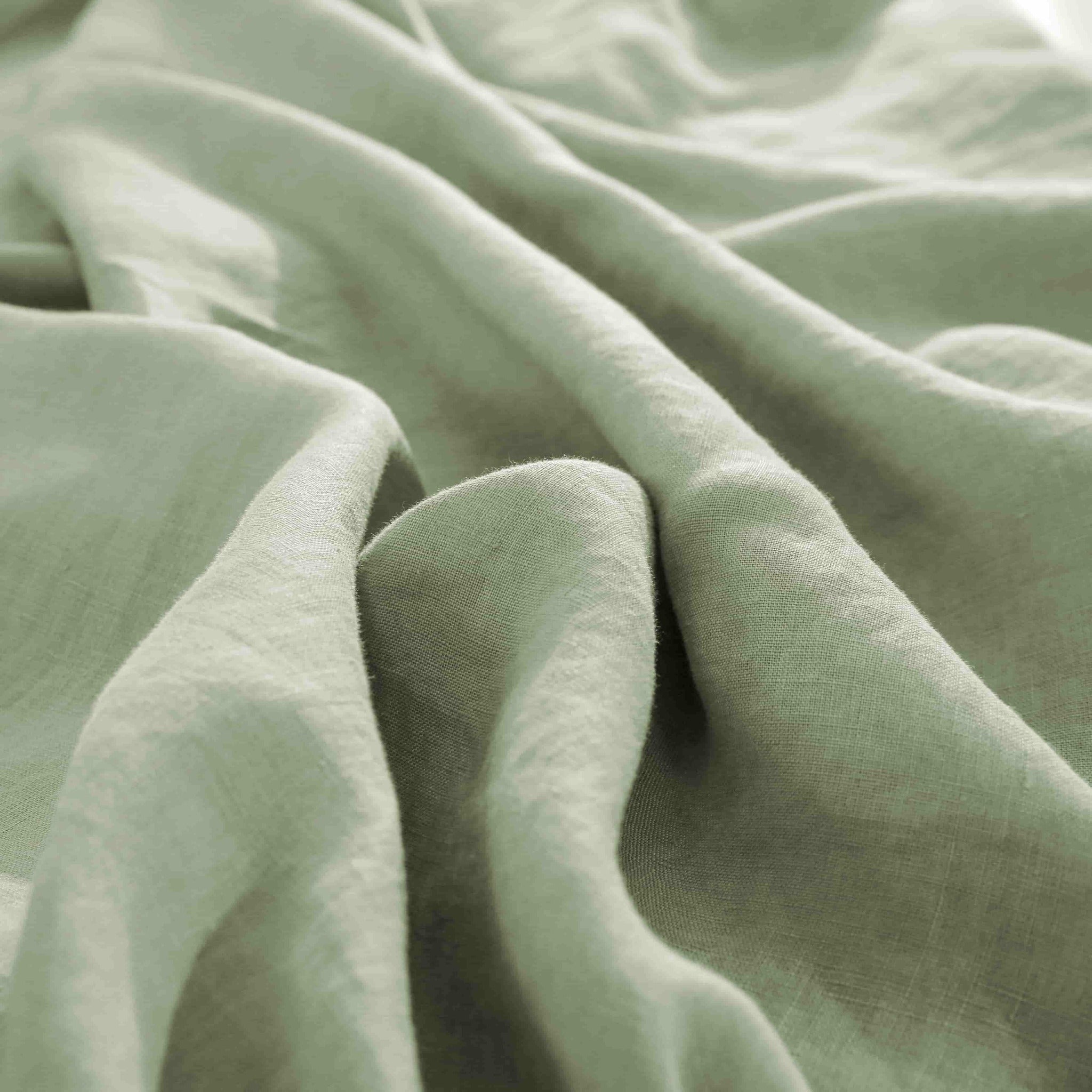 Sage Green Linen Flat Sheet - Linen Times