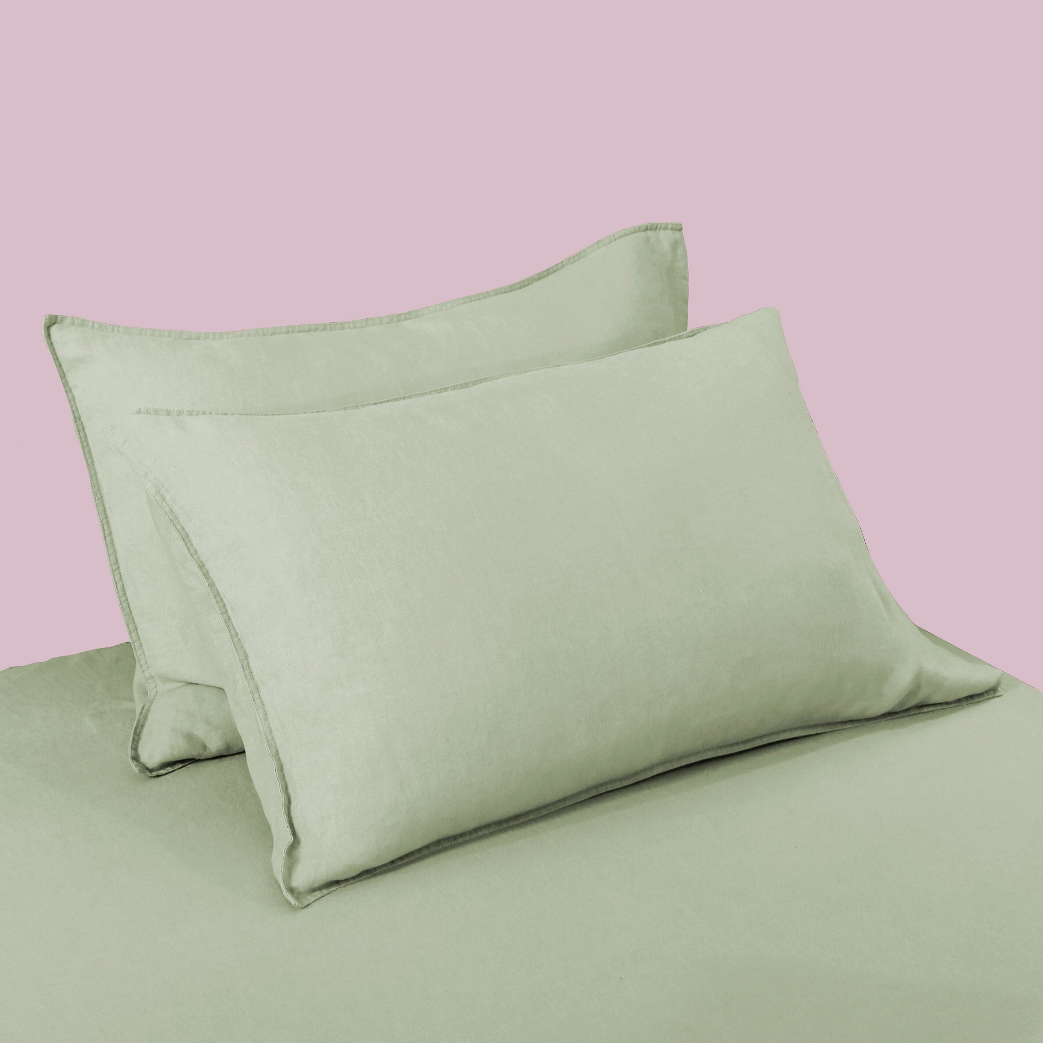 Sage Green Linen Pillowcase Set - Linen Times