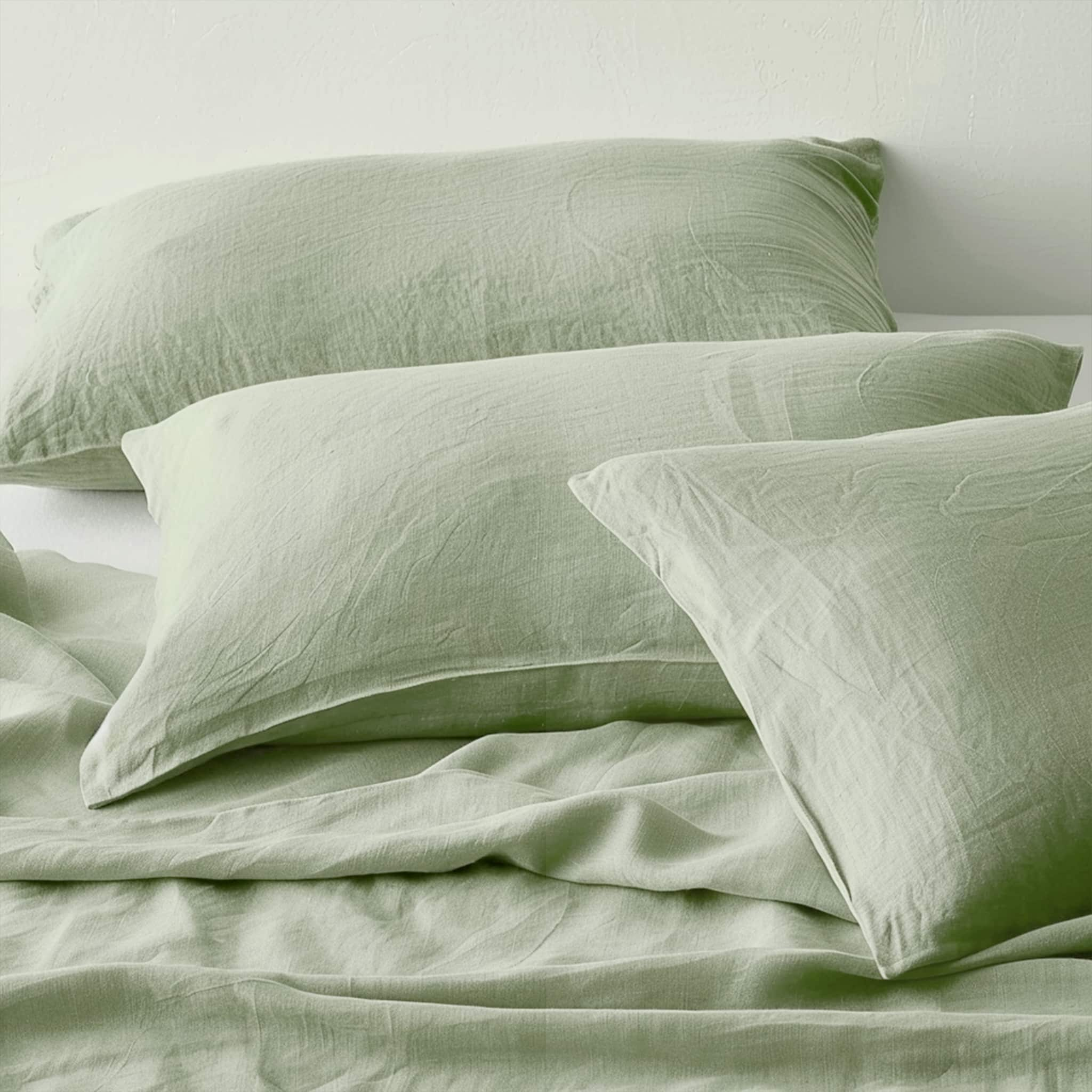 Sage Green Linen Pillowcase Set - Linen Times