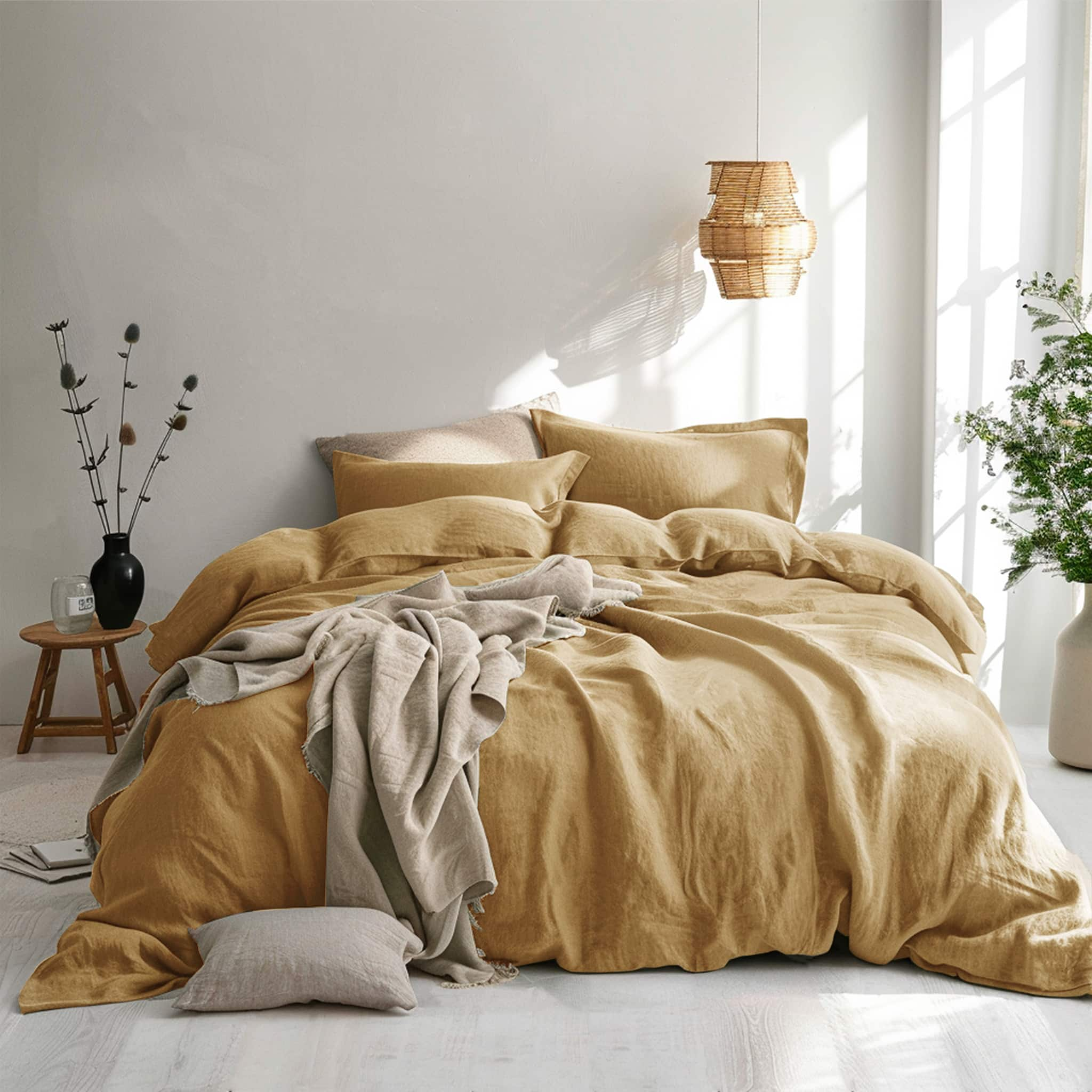 Sandy Beige Linen Duvet Cover - Linen Times