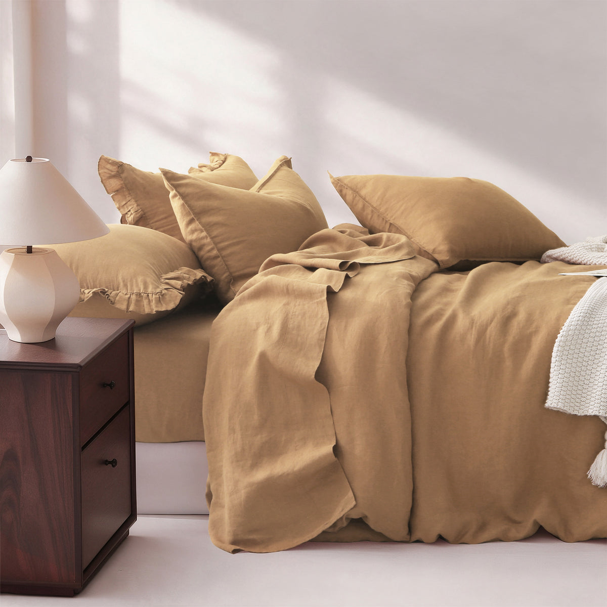 Sandy Beige Linen Duvet Cover