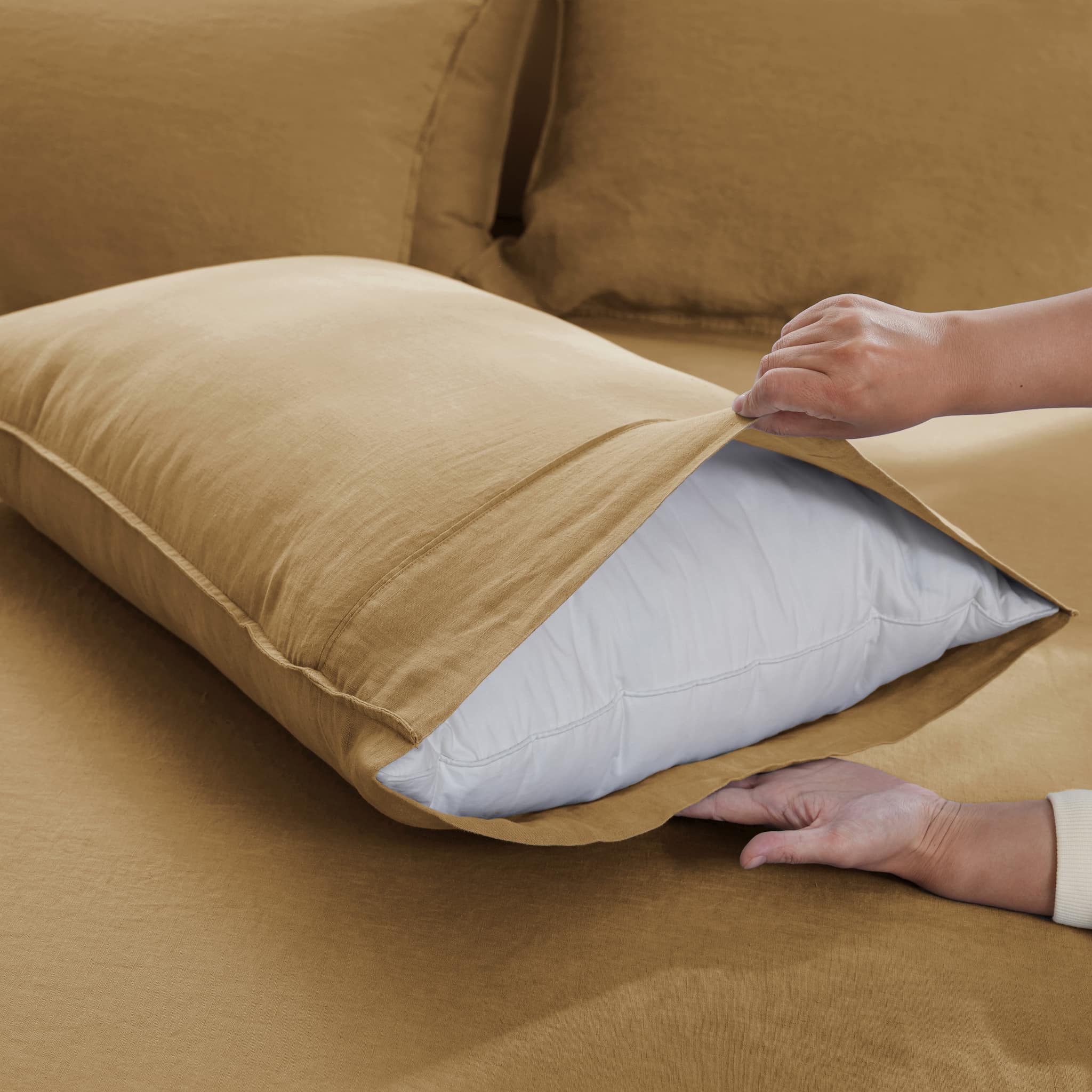 Sandy Beige Linen Duvet Cover Set - Linen Times