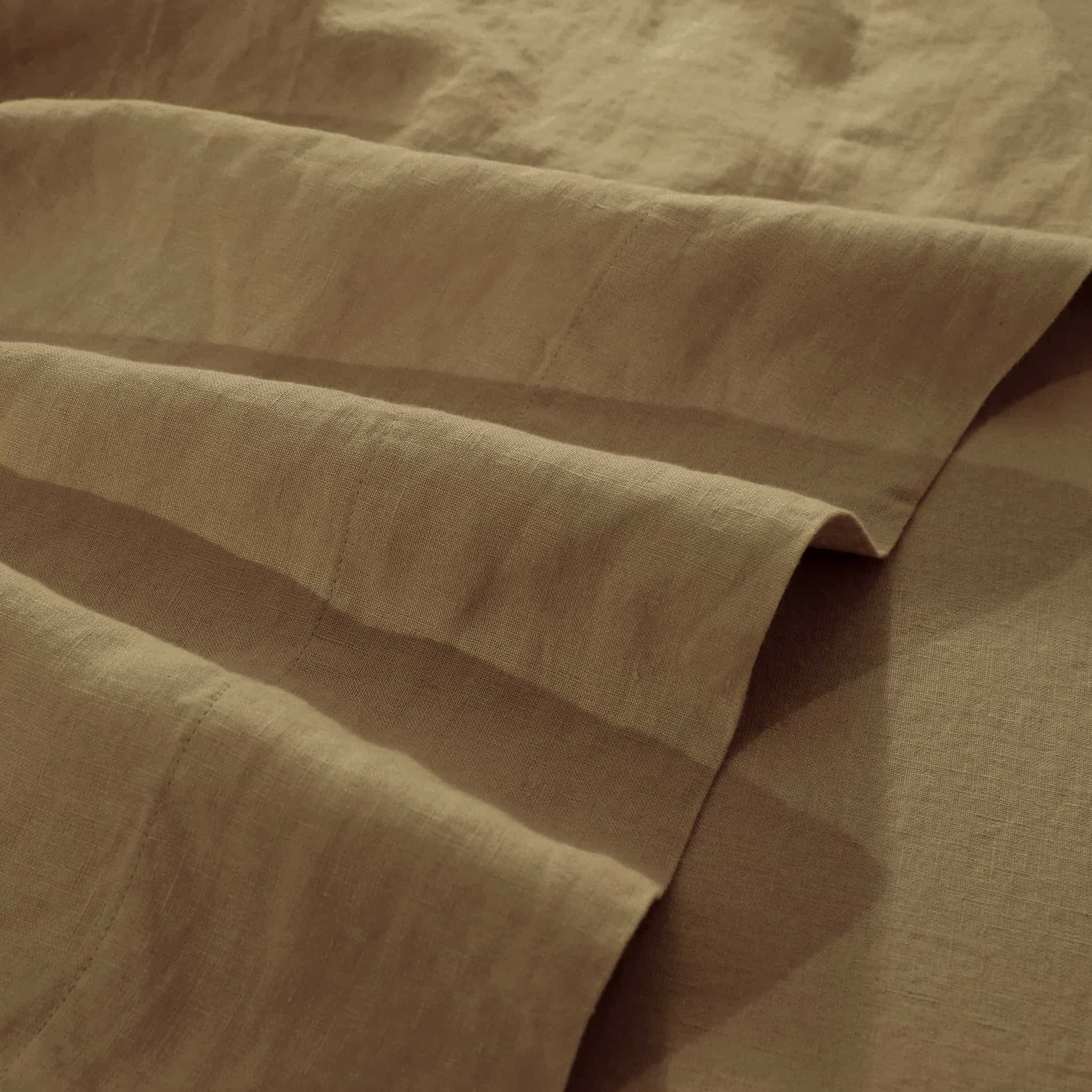 Sandy Beige Linen Flat Sheet - Linen Time