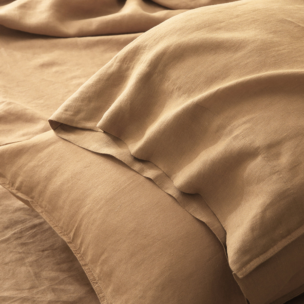 Sandy Beige Linen Pillowcase Set