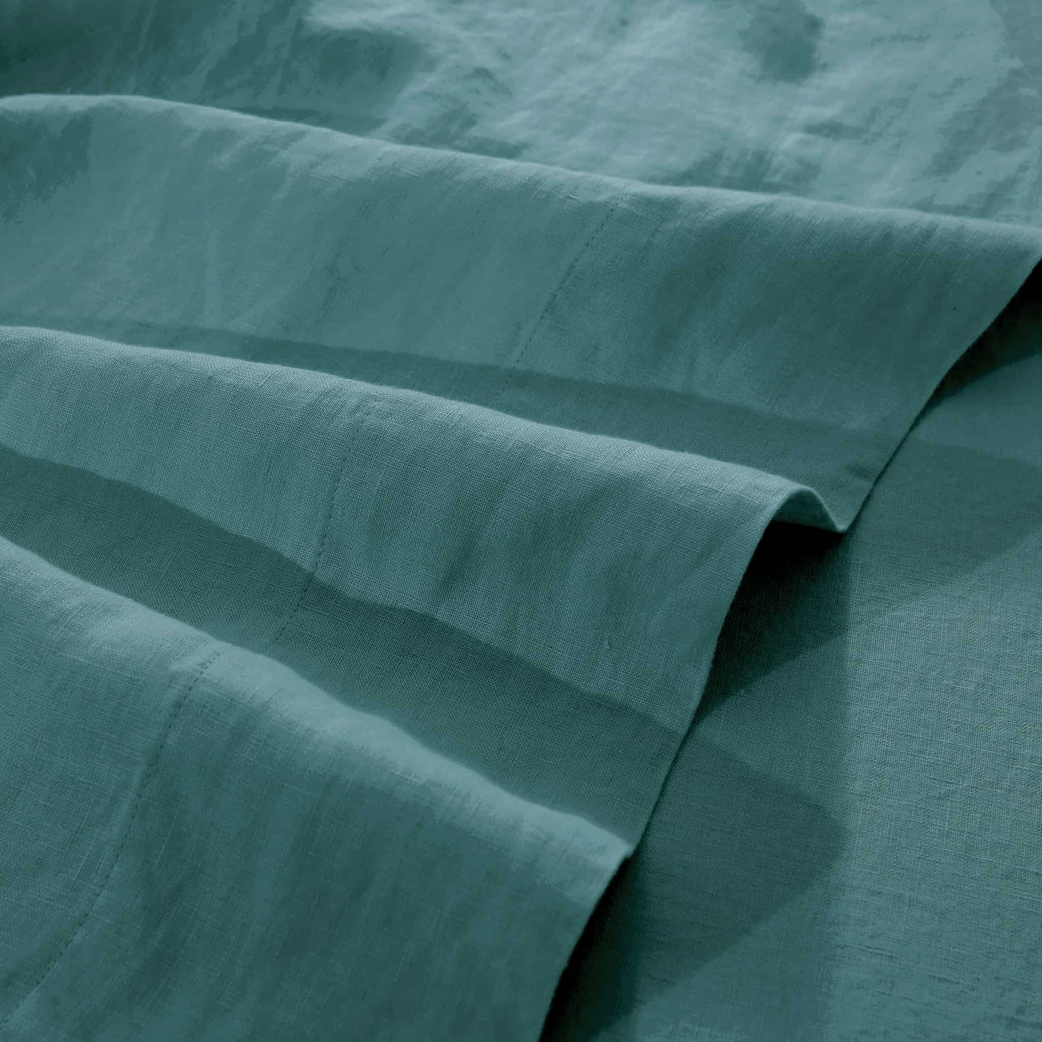 Serenity Teal Linen Duvet Cover Set - Linen Times