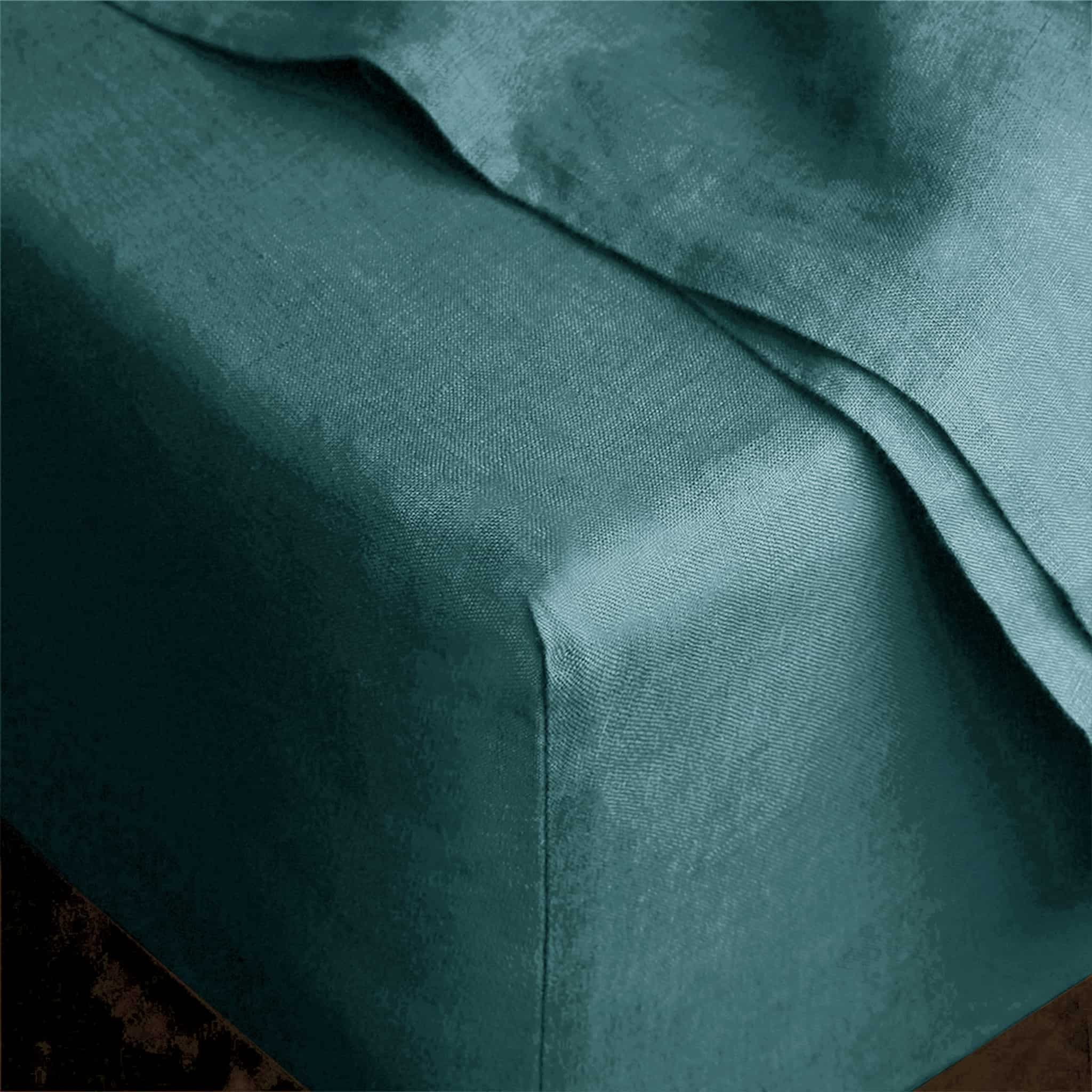 Serenity Teal Linen Fitted Sheet - Linen Times