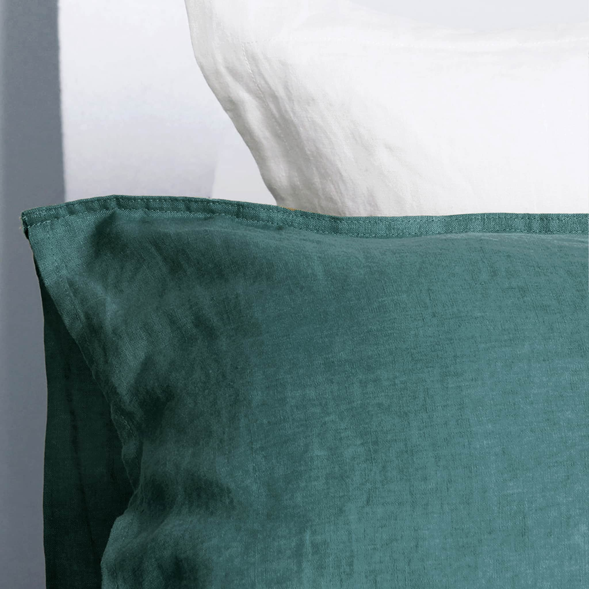 Serenity Teal Linen Pillowcase Set - Linen Times