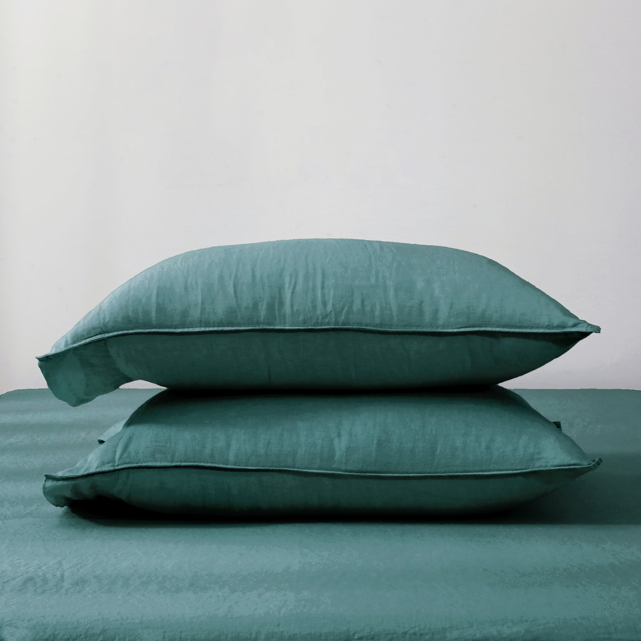 Serenity Teal Linen Pillowcase Set - Linen Times