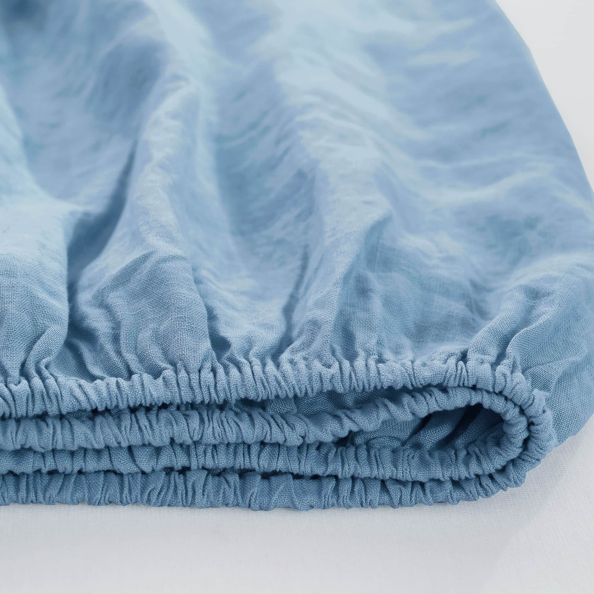 Sky Blue Linen Fitted Sheet - Linen Times