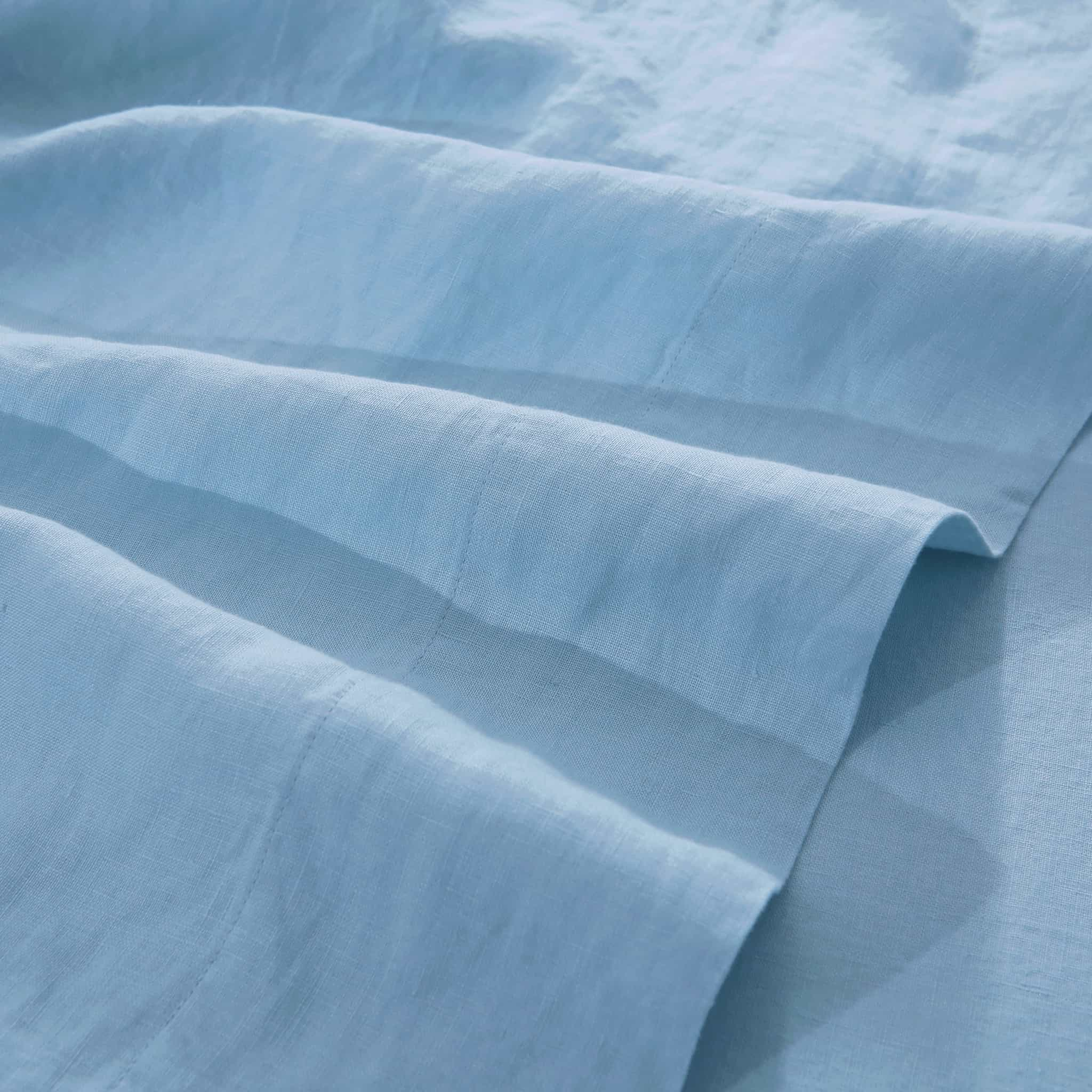 Sky Blue Linen Sheet Set - Linen Times