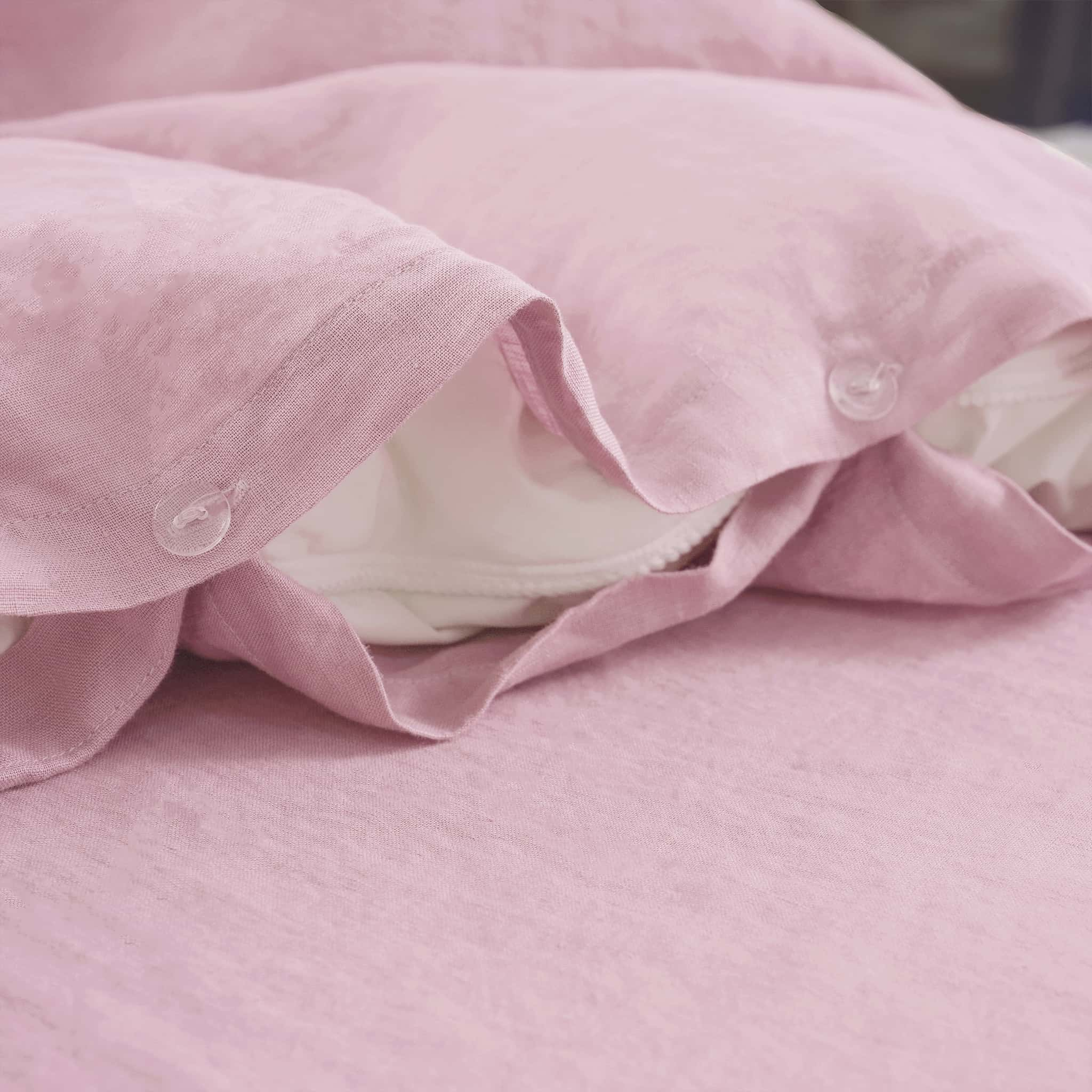 Soft Pink Linen Duvet Cover Set - Linen Time