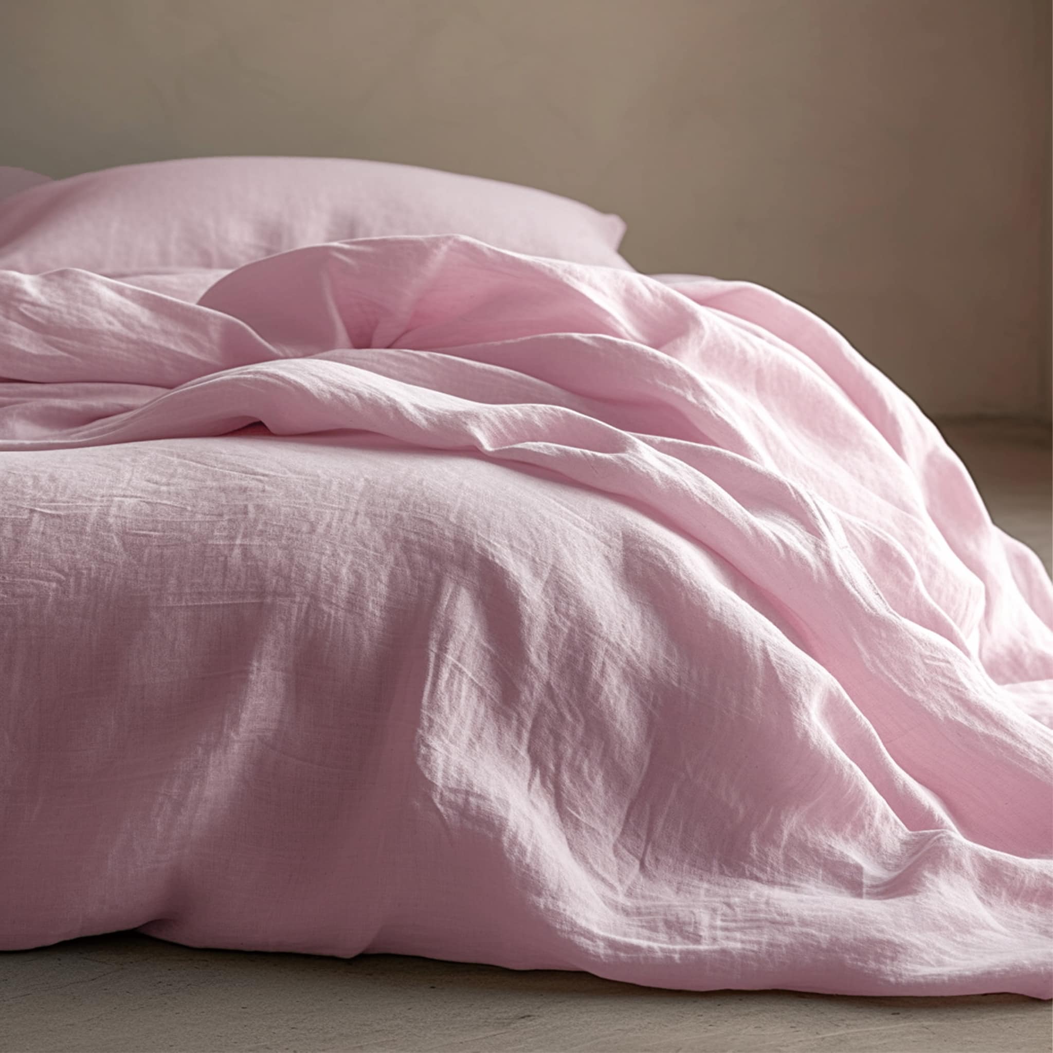 Soft Pink Linen Flat Sheet - Linen Time