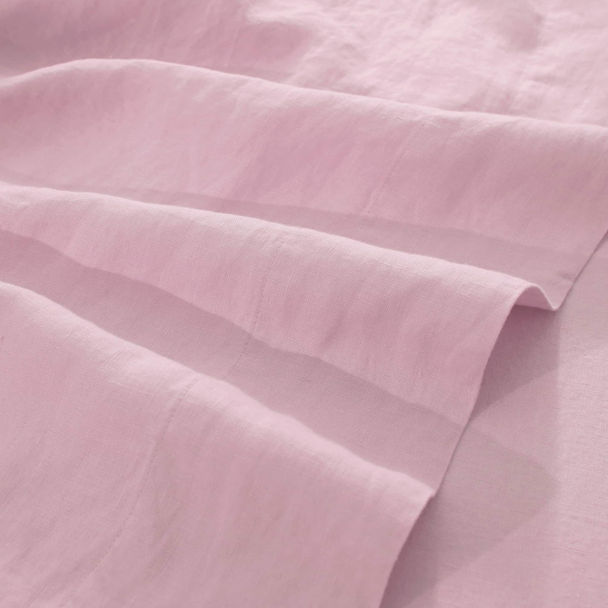 Soft Pink Linen Flat Sheet - Linen Time