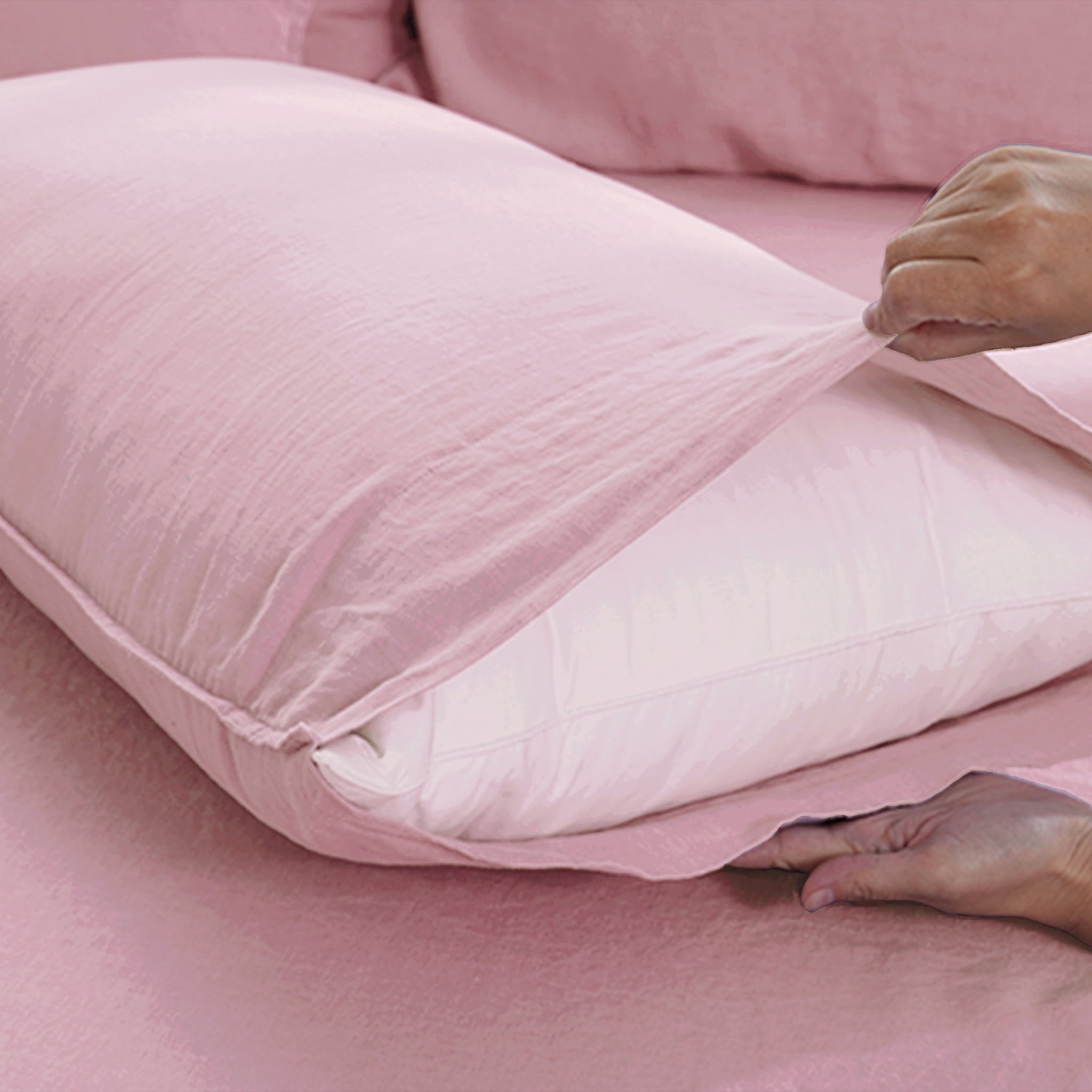 Soft Pink Linen Pillowcase Set - Linen Time