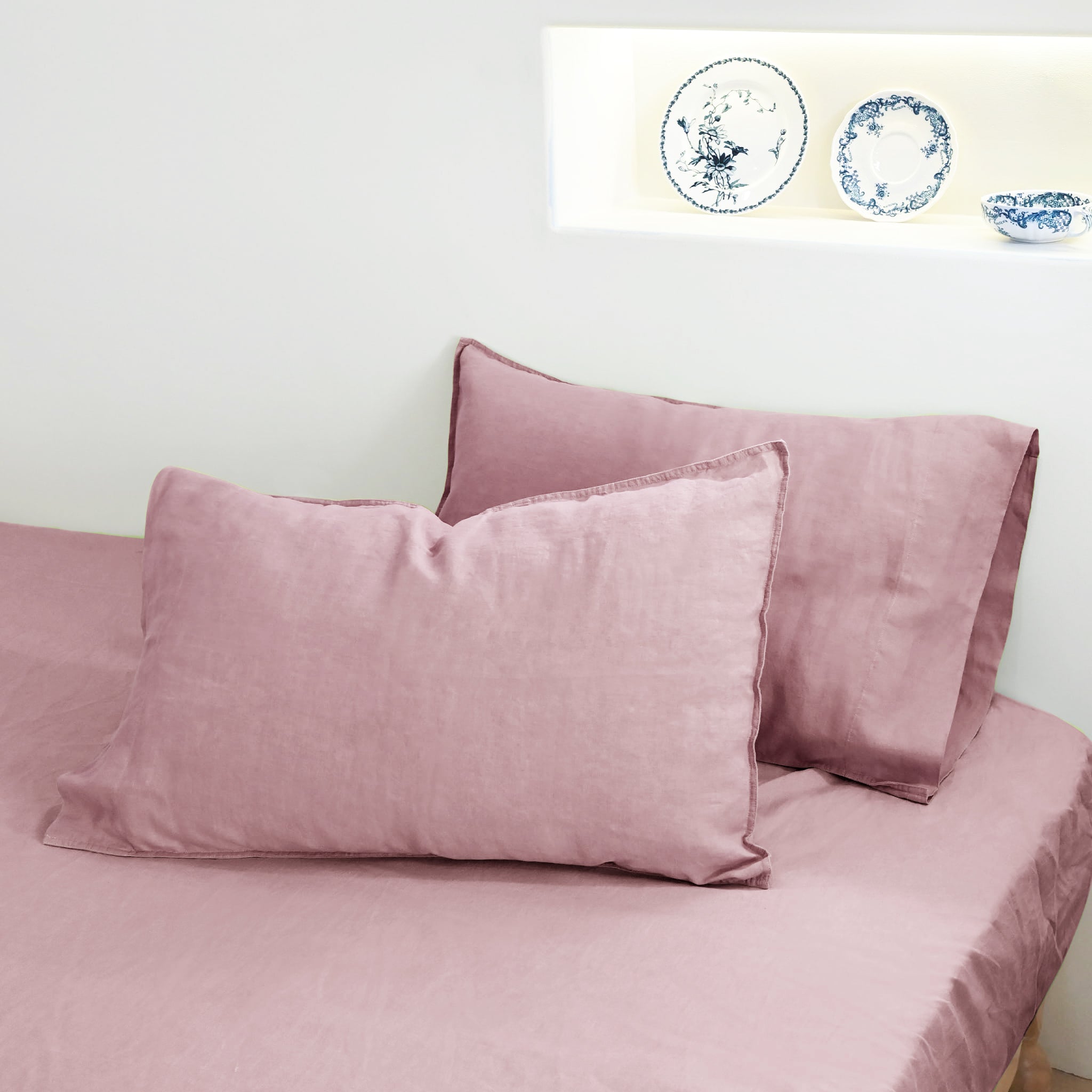 Soft Pink Linen Pillowcase Set Deal