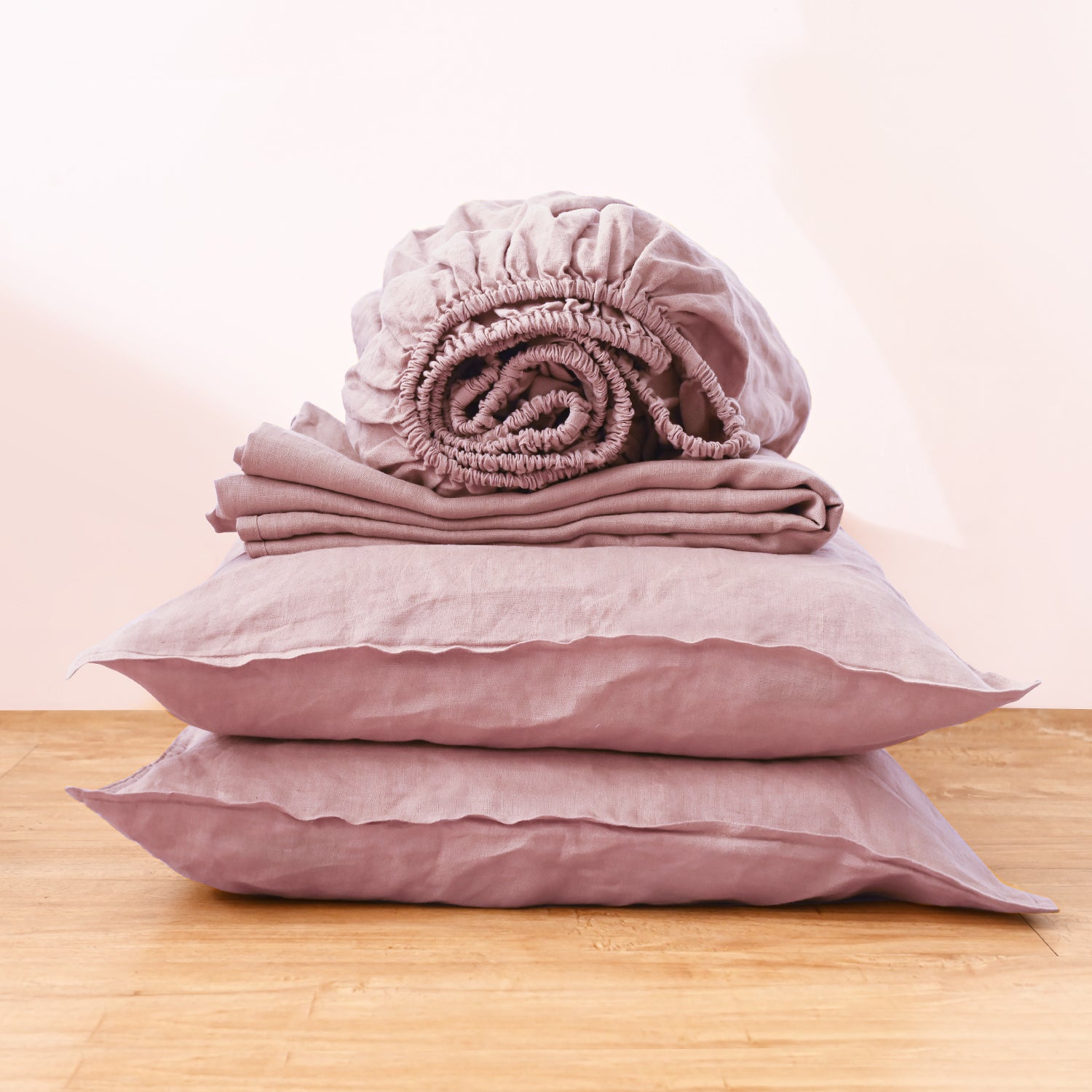 Soft Pink Linen Sheet Set Deal