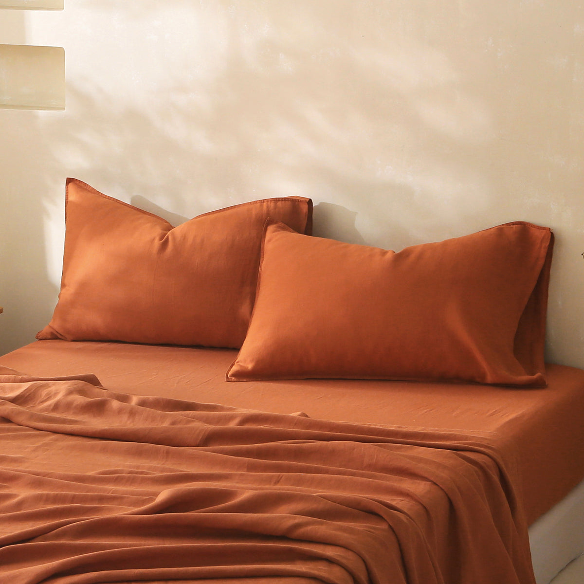 Terracotta 100% Organic Linen Pillowcase Set - Linen Times