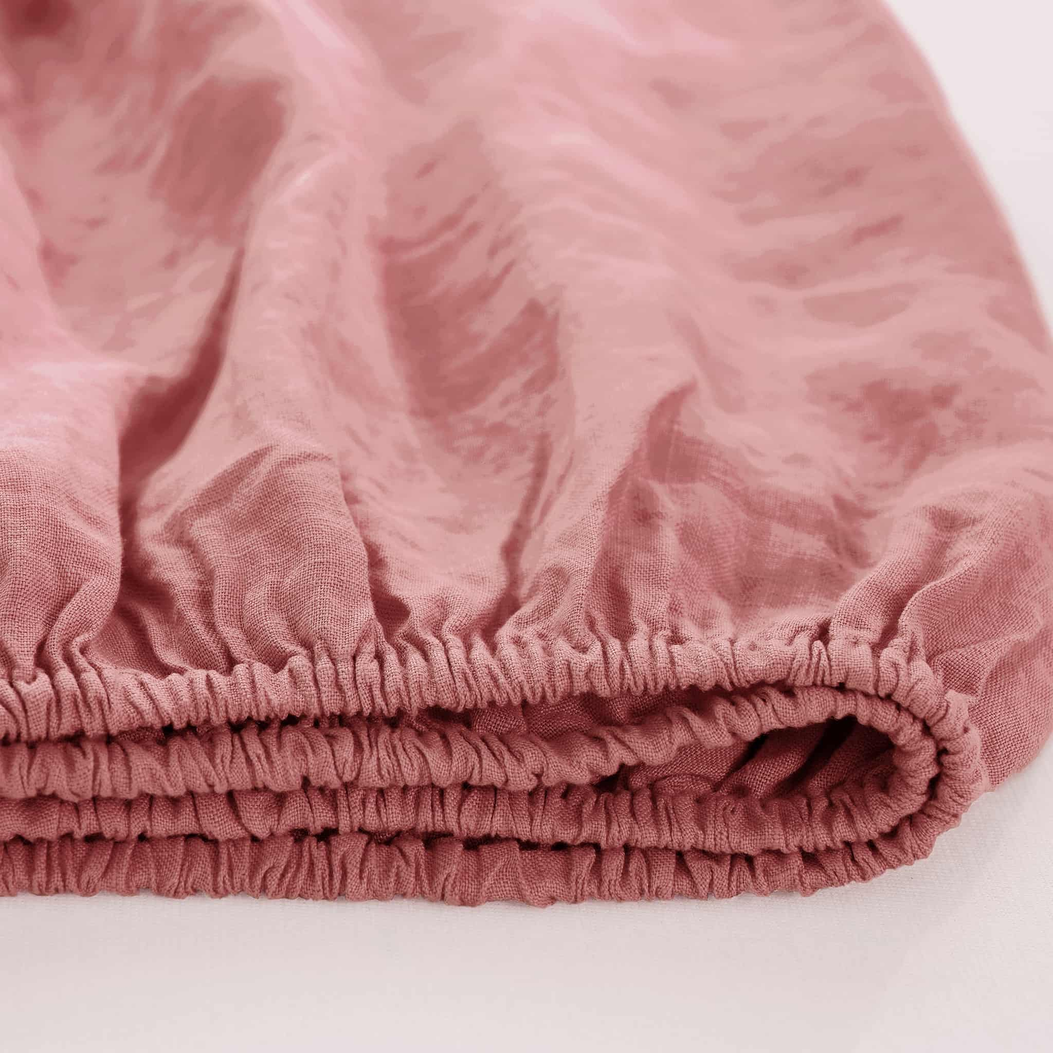 Warm Coral Linen Fitted Sheet - Linen Times