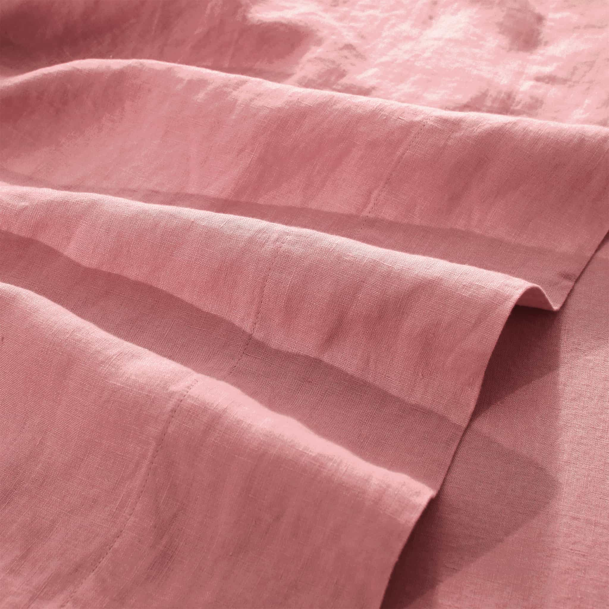 Warm Coral Linen Flat Sheet - Linen Times