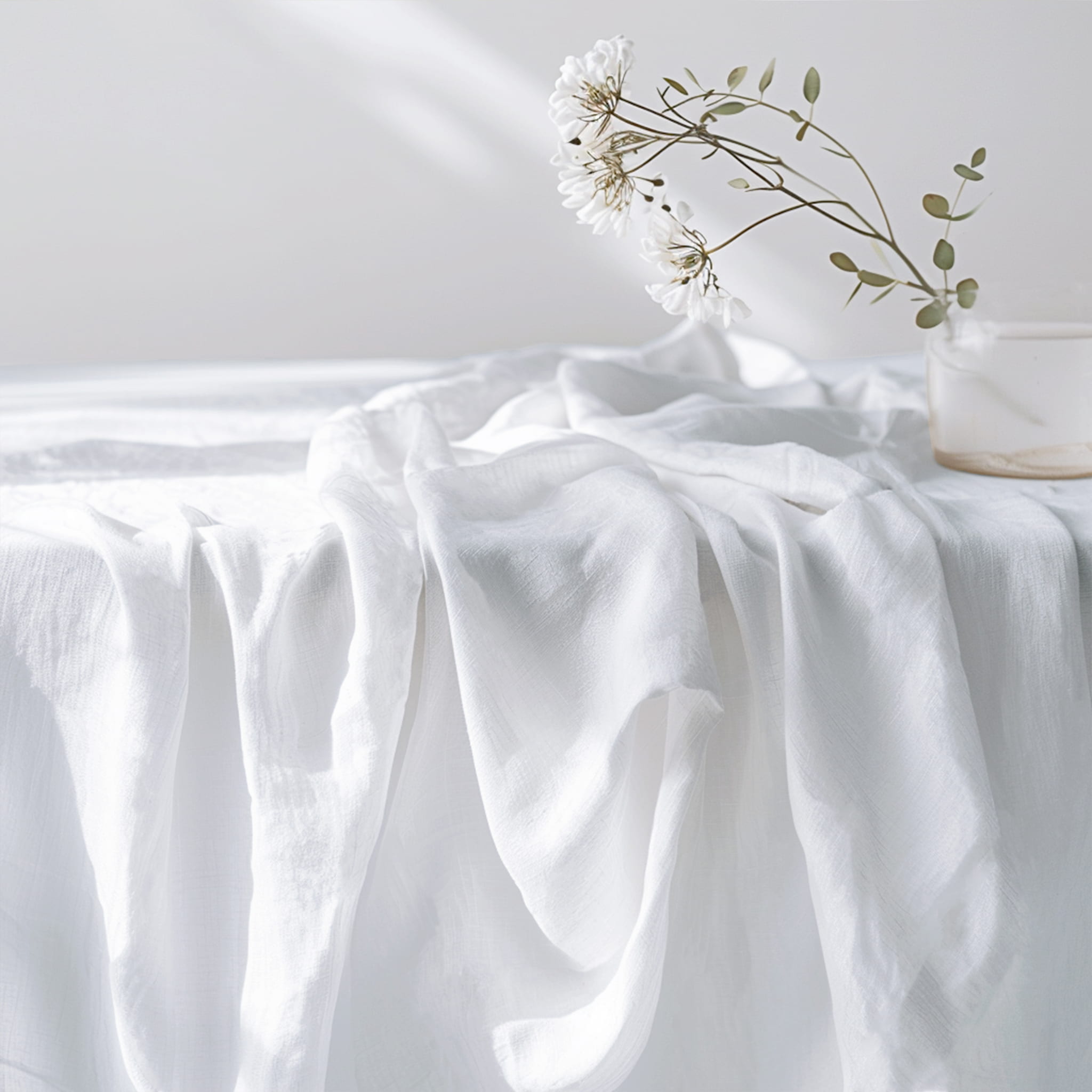 White Linen Tablecloth - Linen Time